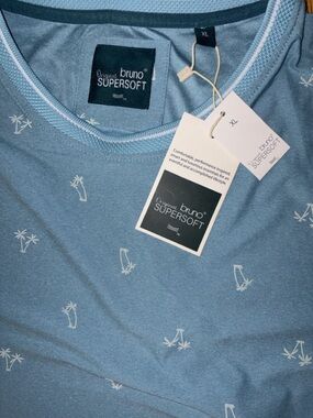 Bruno Supersoft Men's Short Sleeve Tee in Dusty Blue XL Athletic Weekend Resort
